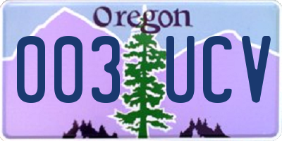 OR license plate 003UCV