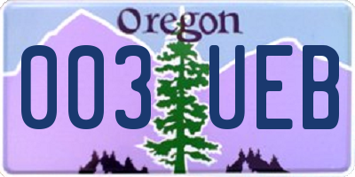 OR license plate 003UEB