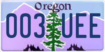 OR license plate 003UEE