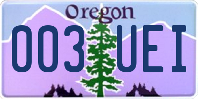 OR license plate 003UEI