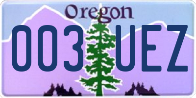 OR license plate 003UEZ