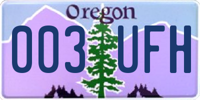OR license plate 003UFH