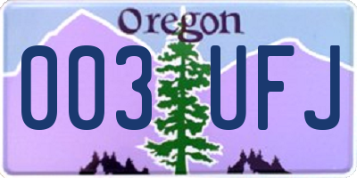 OR license plate 003UFJ