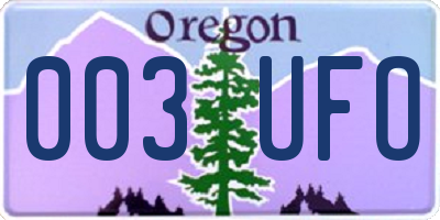 OR license plate 003UFO