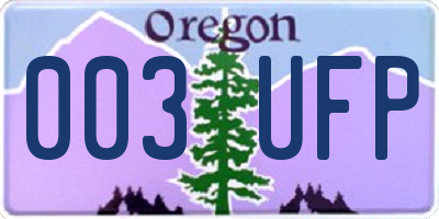 OR license plate 003UFP