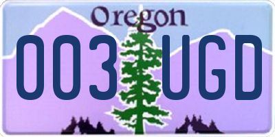 OR license plate 003UGD
