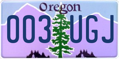 OR license plate 003UGJ