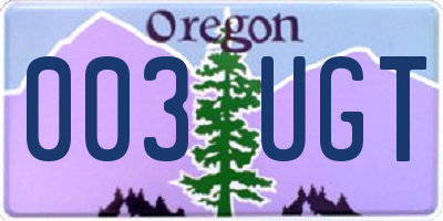 OR license plate 003UGT