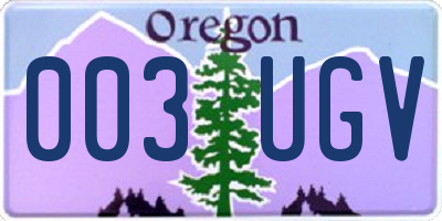 OR license plate 003UGV