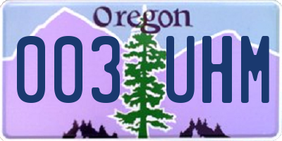 OR license plate 003UHM