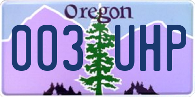 OR license plate 003UHP
