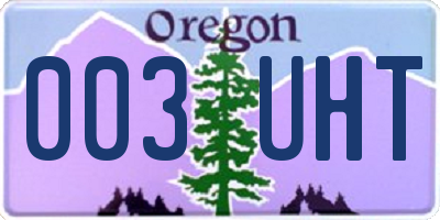 OR license plate 003UHT