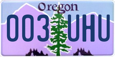 OR license plate 003UHU