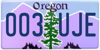 OR license plate 003UJE