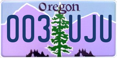 OR license plate 003UJU