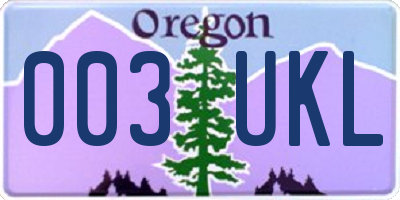 OR license plate 003UKL