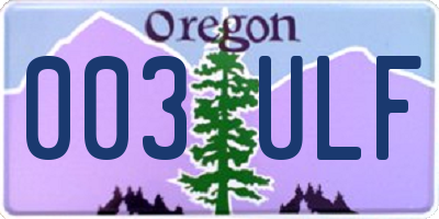 OR license plate 003ULF