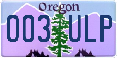 OR license plate 003ULP