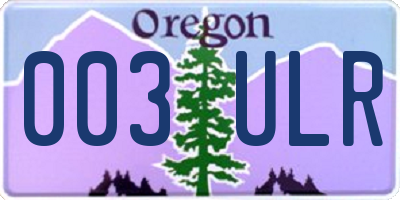 OR license plate 003ULR