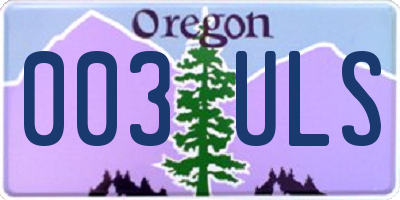 OR license plate 003ULS