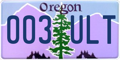 OR license plate 003ULT