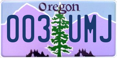 OR license plate 003UMJ
