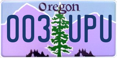 OR license plate 003UPU
