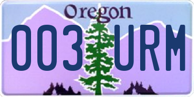 OR license plate 003URM