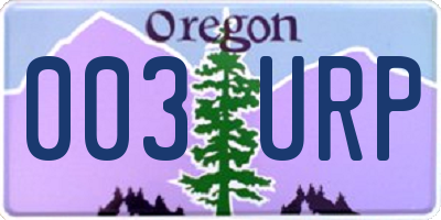 OR license plate 003URP