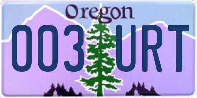 OR license plate 003URT