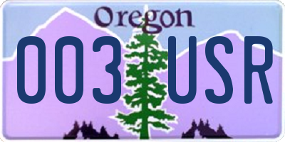 OR license plate 003USR