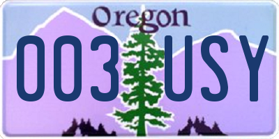 OR license plate 003USY