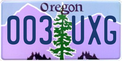 OR license plate 003UXG