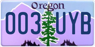 OR license plate 003UYB