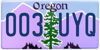 OR license plate 003UYQ