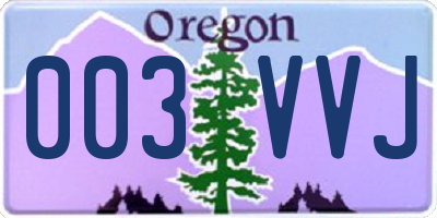 OR license plate 003VVJ