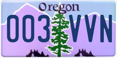 OR license plate 003VVN