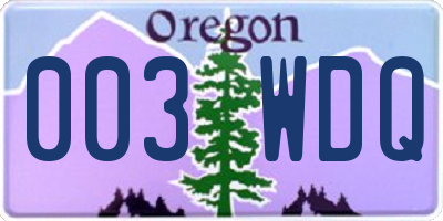 OR license plate 003WDQ