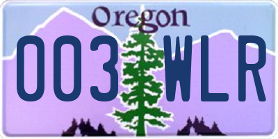 OR license plate 003WLR