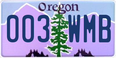 OR license plate 003WMB