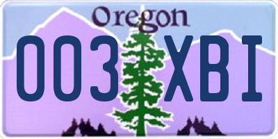 OR license plate 003XBI
