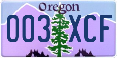 OR license plate 003XCF