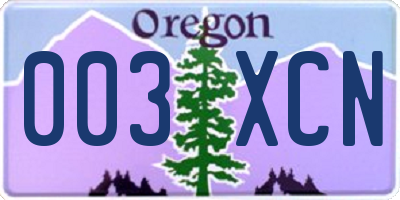 OR license plate 003XCN