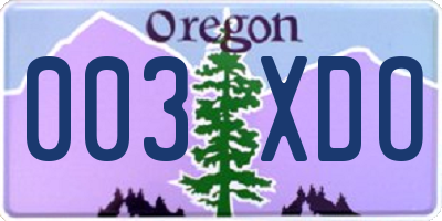 OR license plate 003XDO