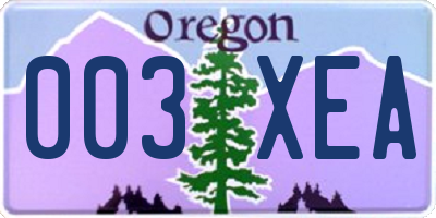 OR license plate 003XEA