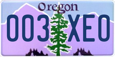 OR license plate 003XEO