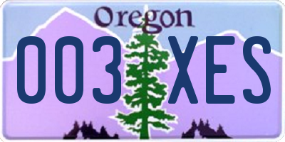 OR license plate 003XES