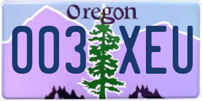 OR license plate 003XEU