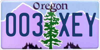 OR license plate 003XEY