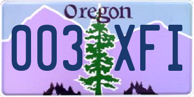 OR license plate 003XFI